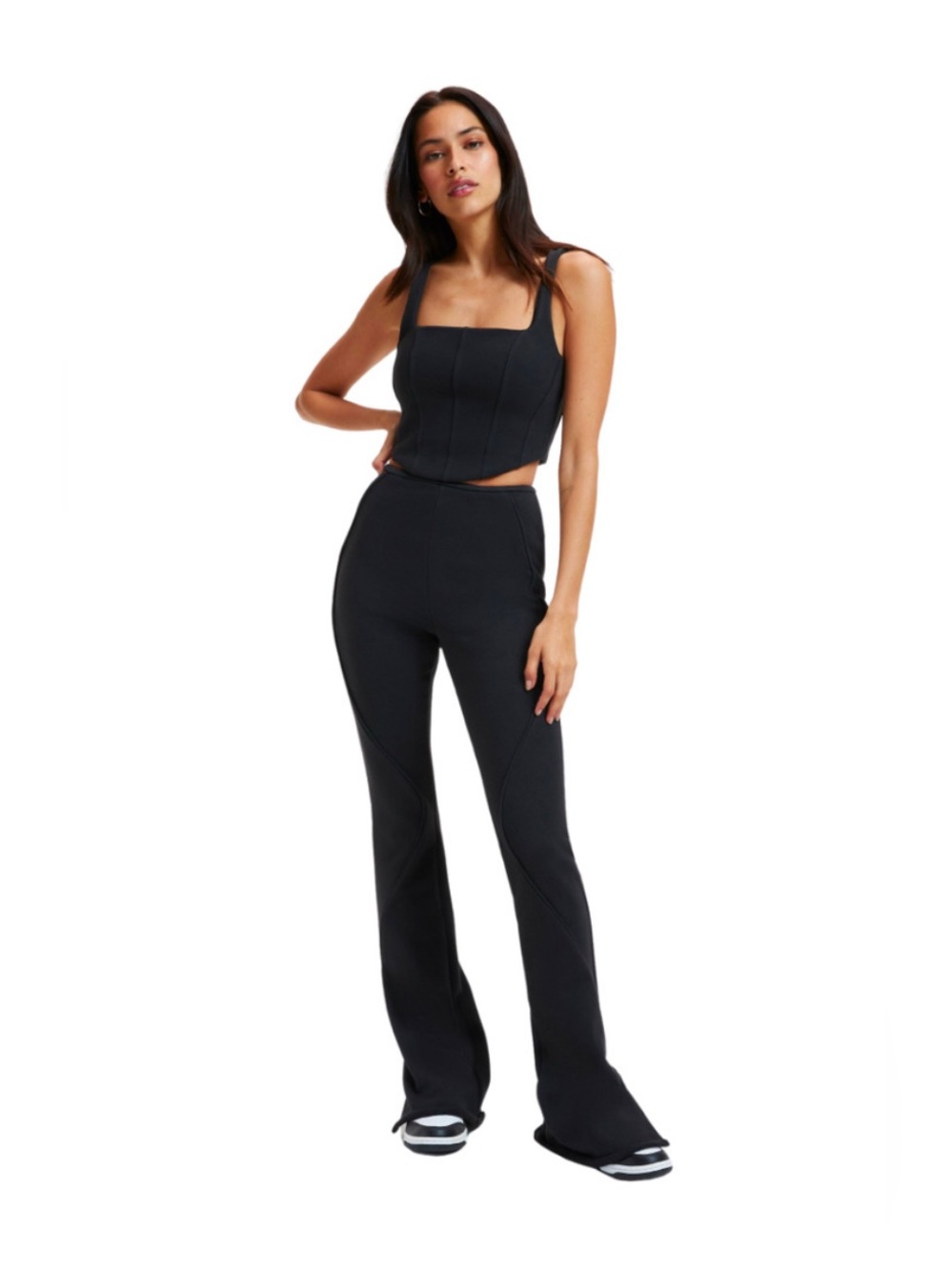 Good American Black Pull on Flare leggings Women’s Tall Plus Size 2X (Size 5)